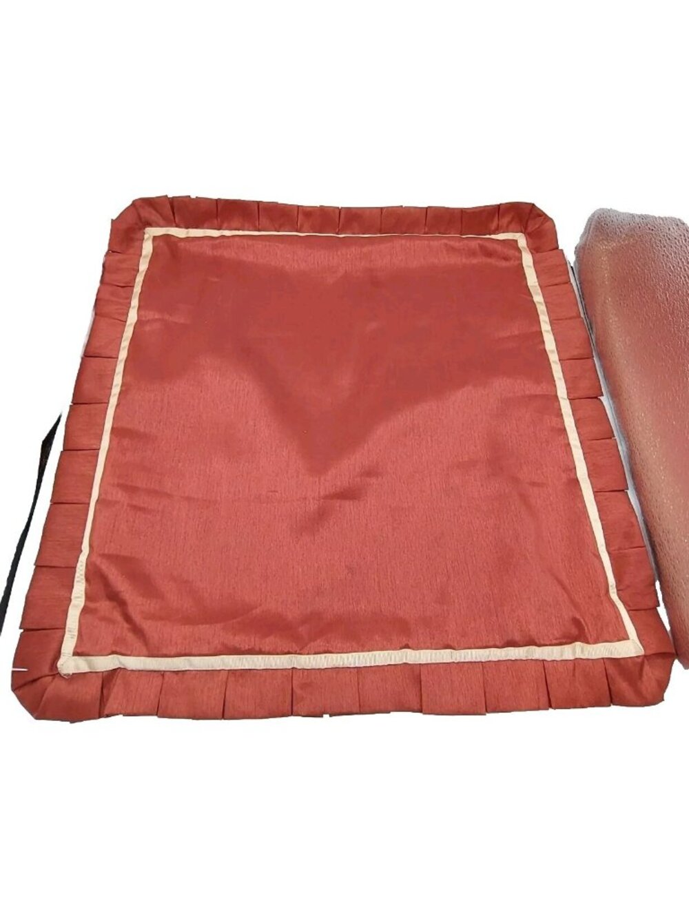 Martha Stewart Square Throw Pillow Sham Red Gold Ruffle